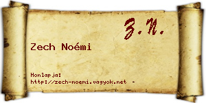 Zech Noémi névjegykártya